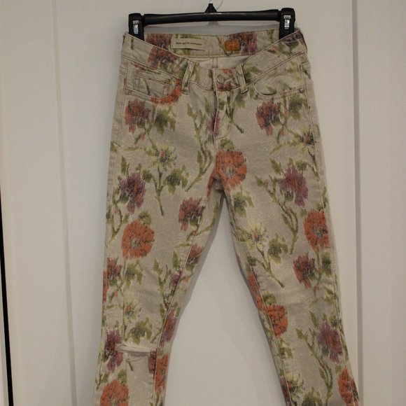 EUC: Pilcro & Letterpress Floral Skinny Jeans: 27 - Picture 3 of 9